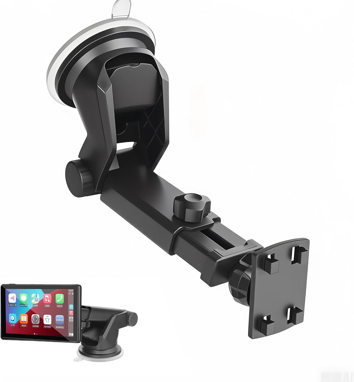Carplay Mount, Carplay Screen Mount for Carpuride,Car Play Monitor Stand,Universal Dashboard Suction Cup Bracket for Apple Car Play,Portable Stereo Stand,Rear View Backup Camera Monitor Holder image number 2