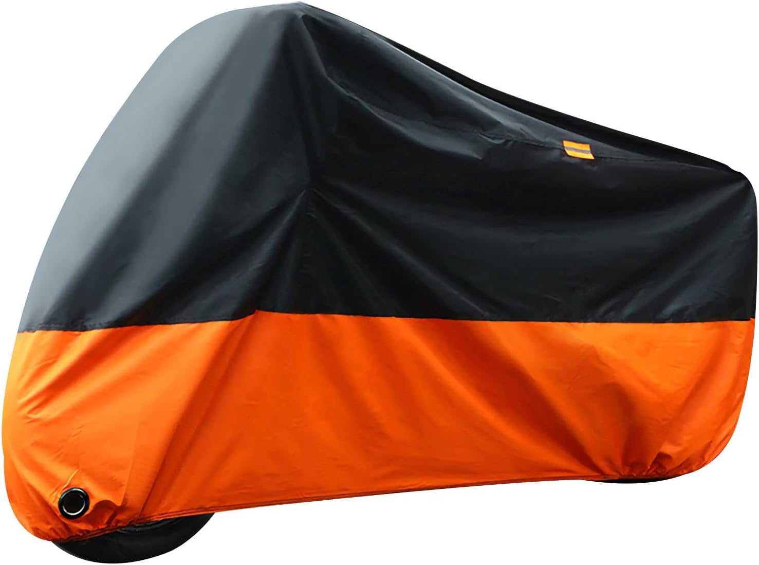 Waterproof Motorcycle Cover - Fits up to 70.3" (180 Cm) - Suitable for Yamaha, Harley, Honda, Suzuki, Kawasaki - Black Orange, Size M image number 5
