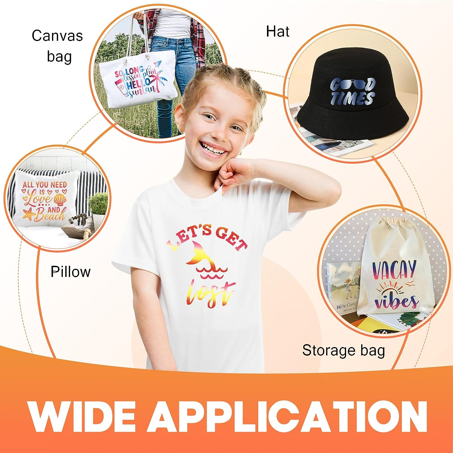 Tintnut Gradient HTV Heat Transfer Vinyl-8 Sheets 12 X 10 Inch Gradient Heat Transfer Vinyl Sunset HTV Vinyl Ombre HTV Iron-On-Vinyl for T-Shirts Compatible with Cricut & Cameo - Gradient-8Colors image number 4