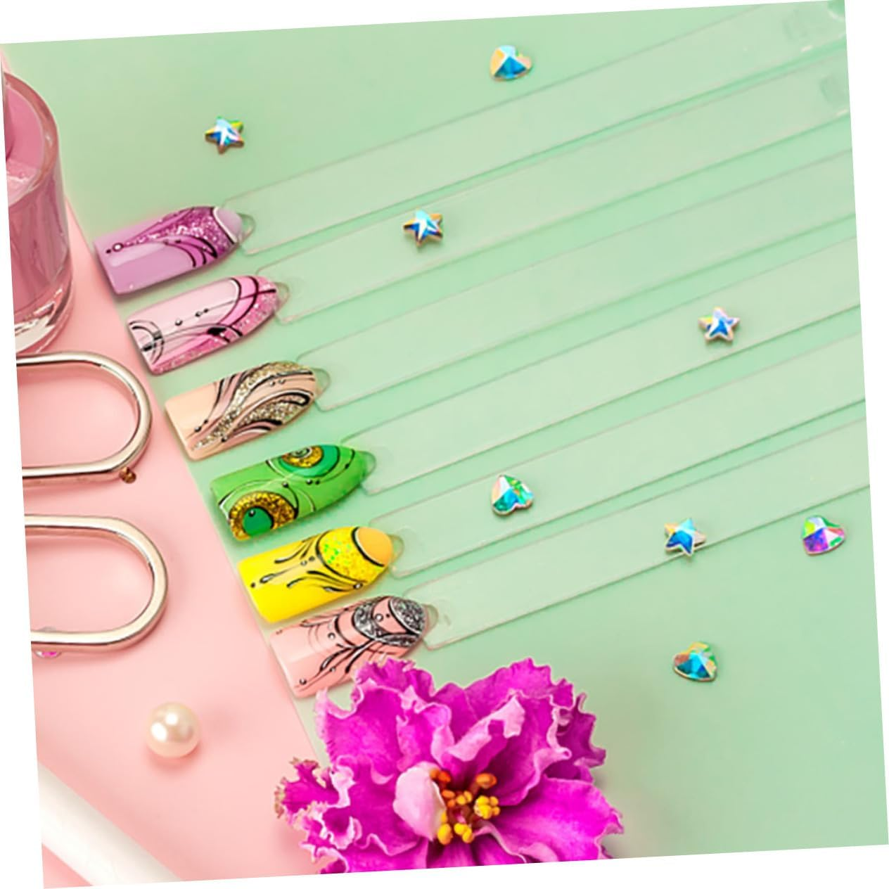 FOYTOKI 150Pcs Nail Art Display Tips Cards Practice Nails for Beginners Tech Supplies Manicure Sample Plates image number 6