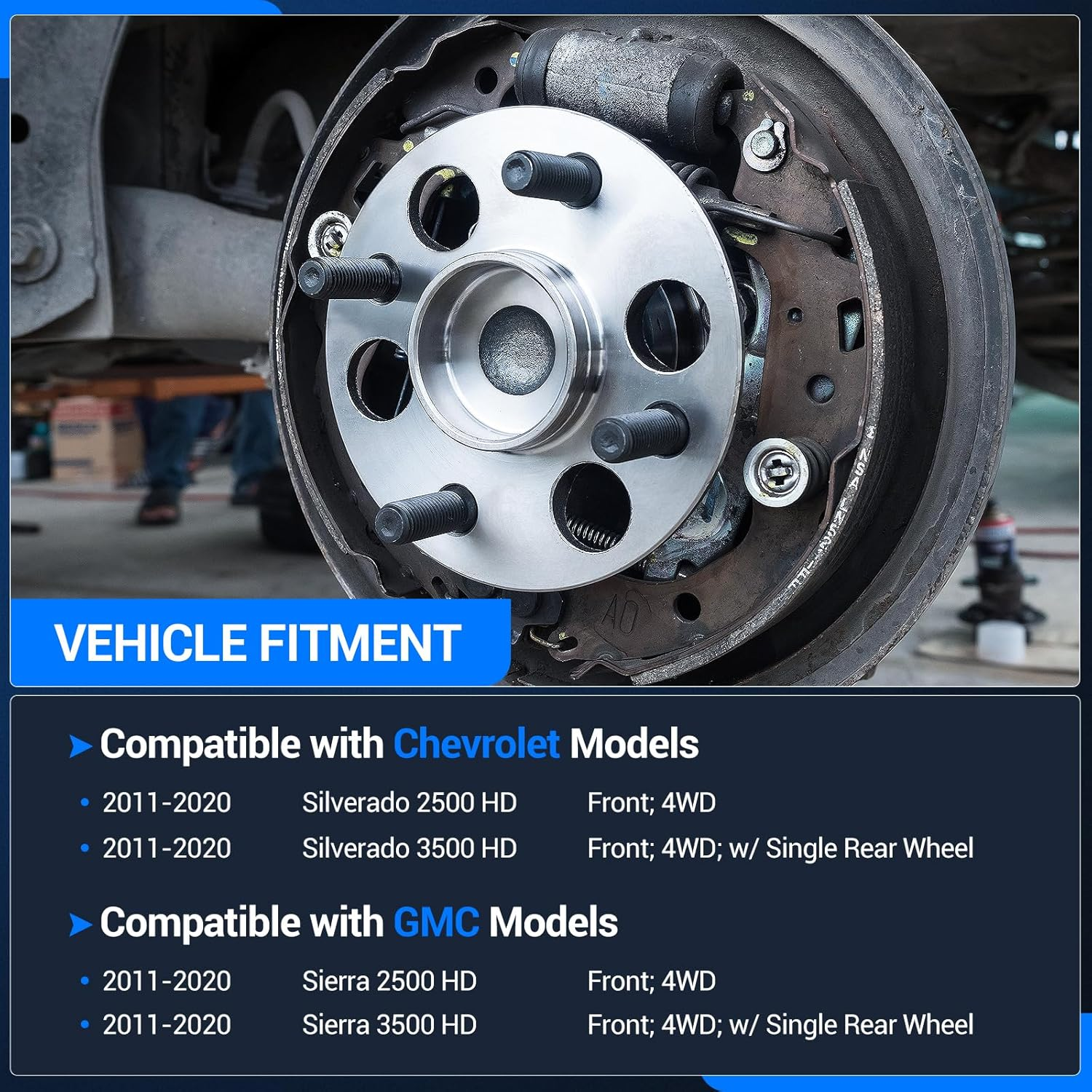 Autoround 515145 Front 4WD Wheel Hub and Bearing Assembly Compatible with 11-20 Chevrolet Silverado 2500/3500 HD, 11-20 GMC Sierra 2500/3500 HD 8 Lugs W/Abs image number 6