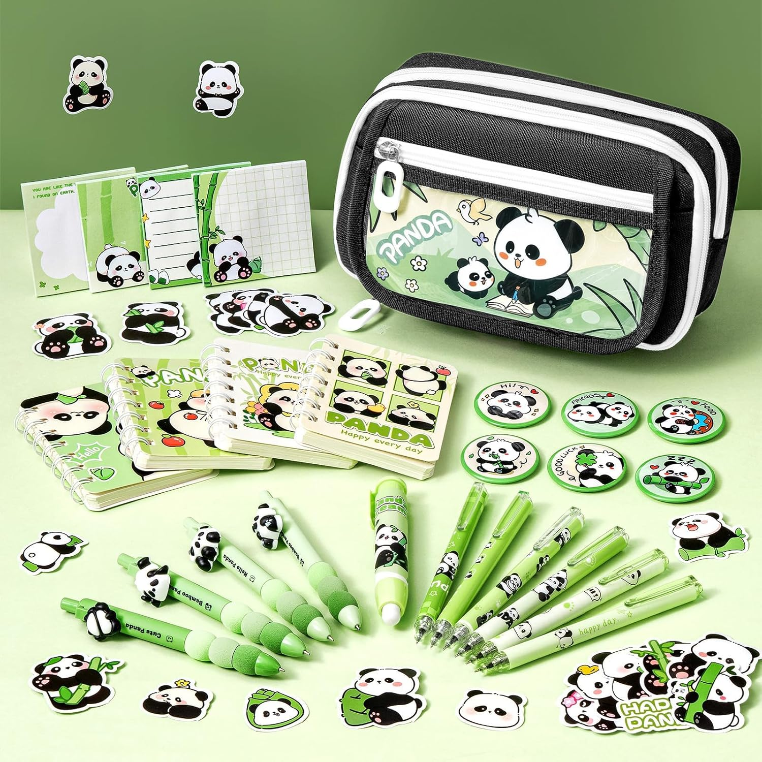 Fimibuke Kids School Backpack for Girls Boys, Cute Toddler Backpack School Supplies with Bookbag Pencil Pouch Stationery Set, Panda, Large - Capybara image number 4