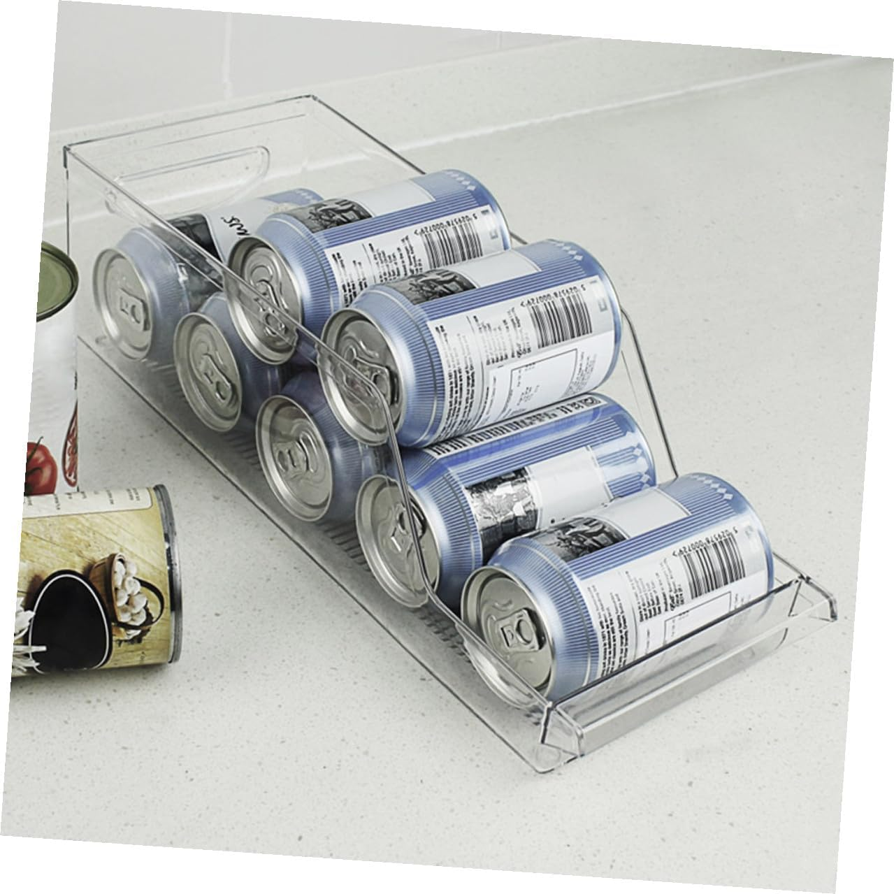 ULTECHNOVO Clear Stackable Beverage Storage Rack for Refrigerator Fridge Holder Food Grade PP Container Organizer for Kitchen Pantry Drinks Eggs and Vegetables Storage image number 2