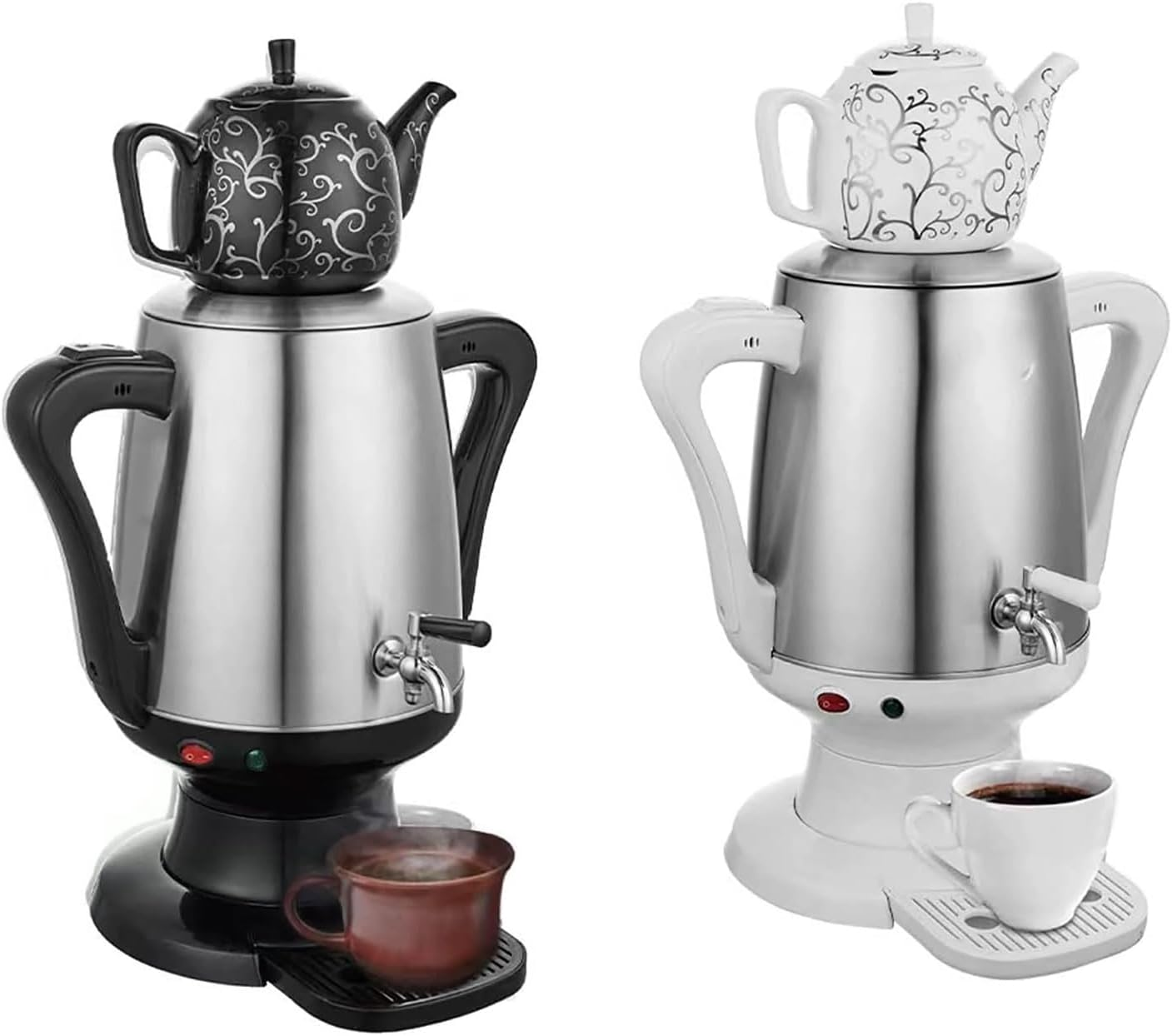 YZRDCXM Electric Turkish Coffee Maker, 4L Double Wall Stainless Steel Hot Water Kettle, Auto Shut off & Boil Dry Protection, Dual Kettle Design, Anti-Scald Handle, White, 2L Capacity - White image number 6