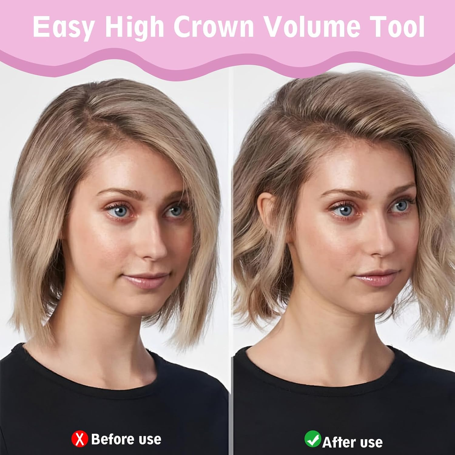 Ceeyoll Fluffy Hair Clip, Hair Clip, Root Lifting Clip, Fluffy Hairline Clip, Suitable for Hairstyles That Require a Fluffy Fringe and a High Crown (Pink, Pack of 4) image number 4