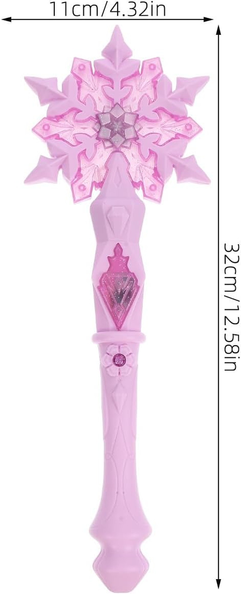 Snowflake Wand for Kids - Glowing Fairy LED Wand with 3 Light Modes, Christmas Role Play & Holiday Party Favors (Shatterproof Design, Replaceable Batteries) - Sky-Blue image number 6