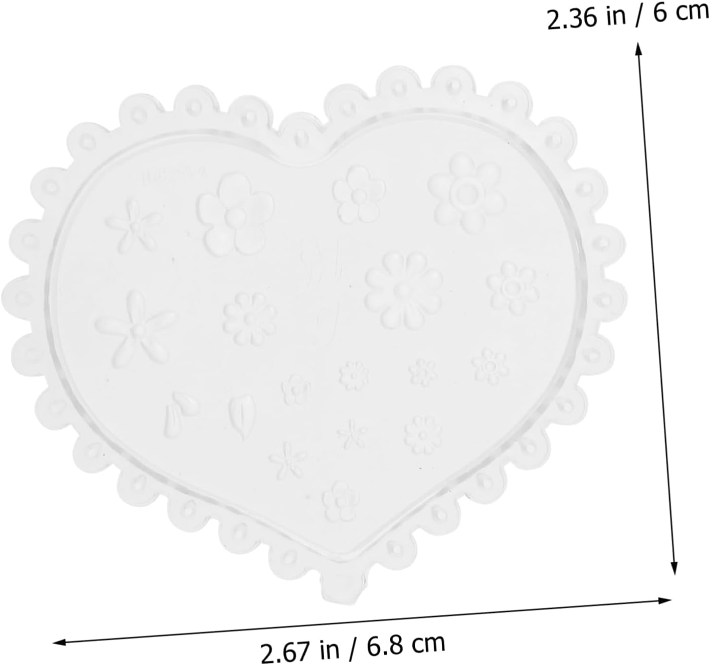 HEATSHAKING 5Pcs Silicone Nail Art Molds DIY Manicure Carving Casting Molds Creative Heart Shape Craft Accessories Resistant and Easy to Clean for Unique Nail Decorations