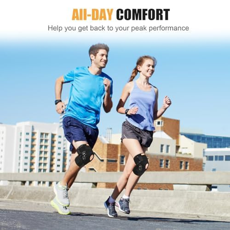 Hinged Knee Brace, Adjustable Knee Support Wrap for Men and Women, Pain Relief Swelling and Inflammation, Patellar Tendon Support Sleeve for Helping Relieve Strains, Sprains, ACL and MCL Injuries (L) image number 4