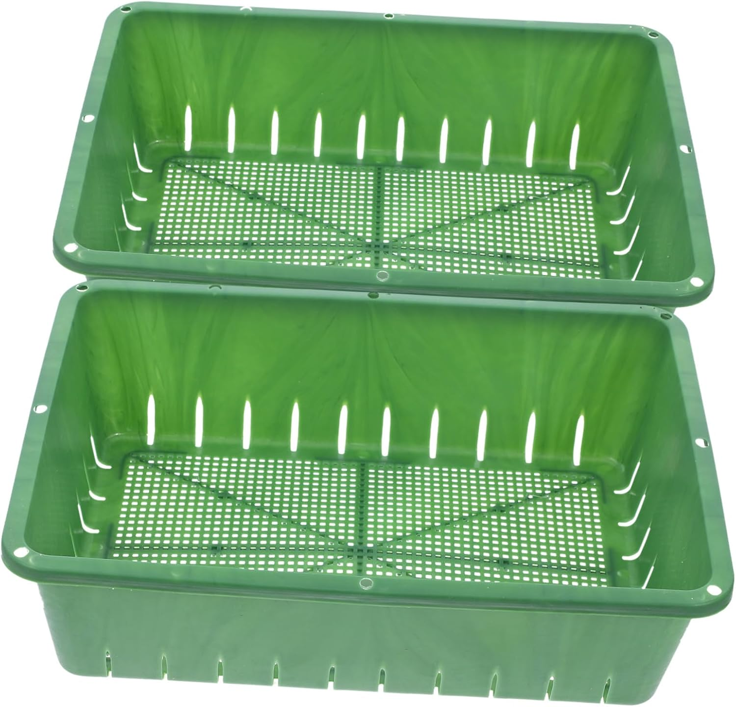 BEBEMOKO Breathable Seedling Tray and Sprout Growing Tray for Indoor Gardening Small 26X18X7Cm 2Pcs Suitable for Succulents and Seed Germination image number 6