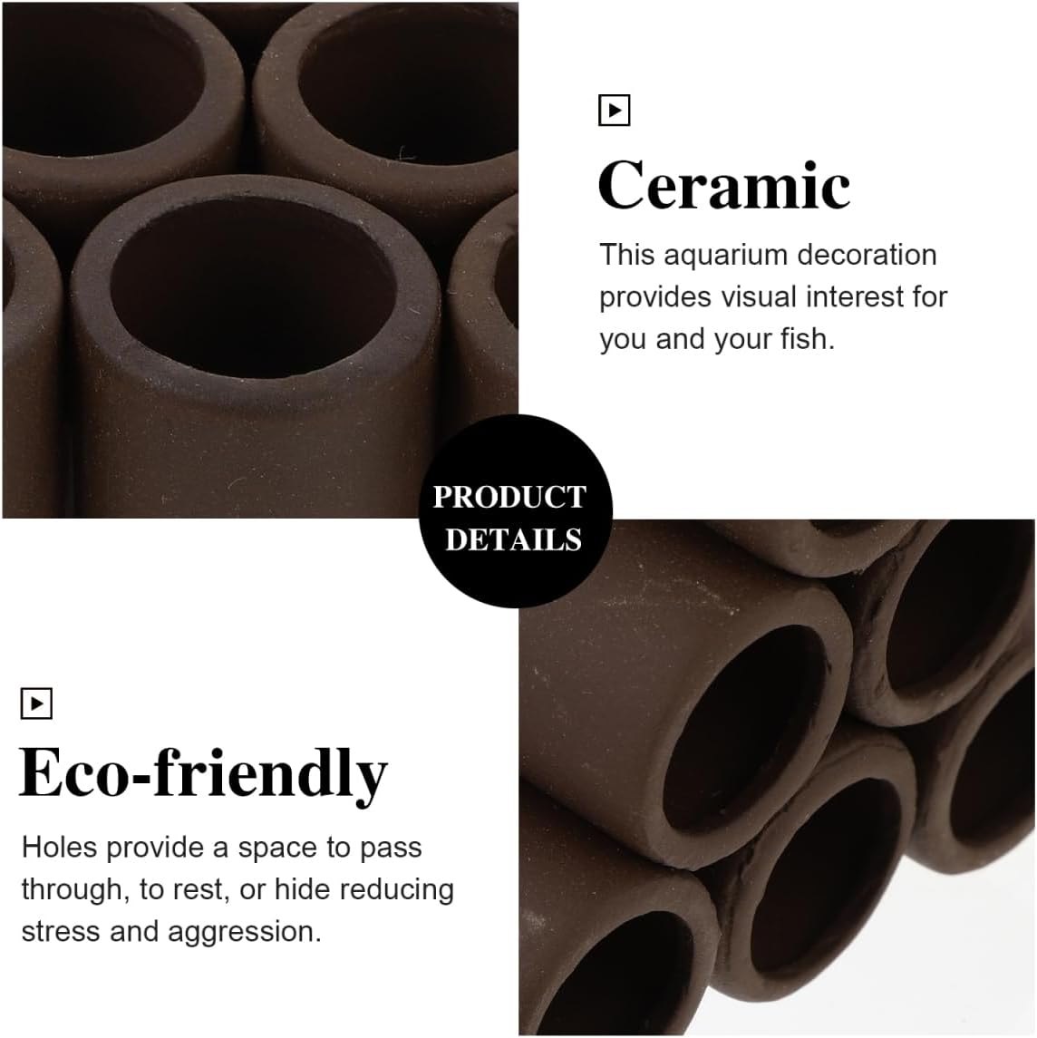 Kisangel Ceramic Fish Tank Caves and Hides Shrimp Cave Hideout Fish Breeding Shelter and Decoration for Freshwater/Marine Aquarium Decorations image number 6