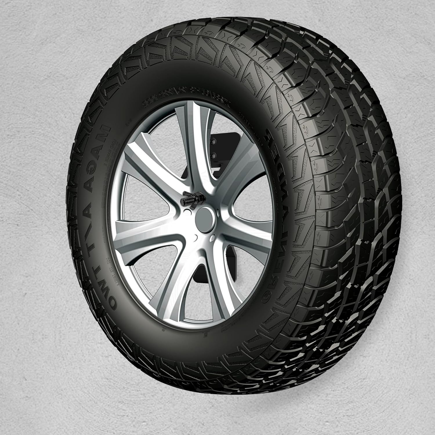 Adamoss Wall Mount Spare Tire Carrier Mount for Trailer,Spare Tire Carrier Bracket for Enclosed Trailer Accessories Spare Tire Holder for Trailer, Wheel Bracket Rack for Enclosed Trailer(Black) image number 1