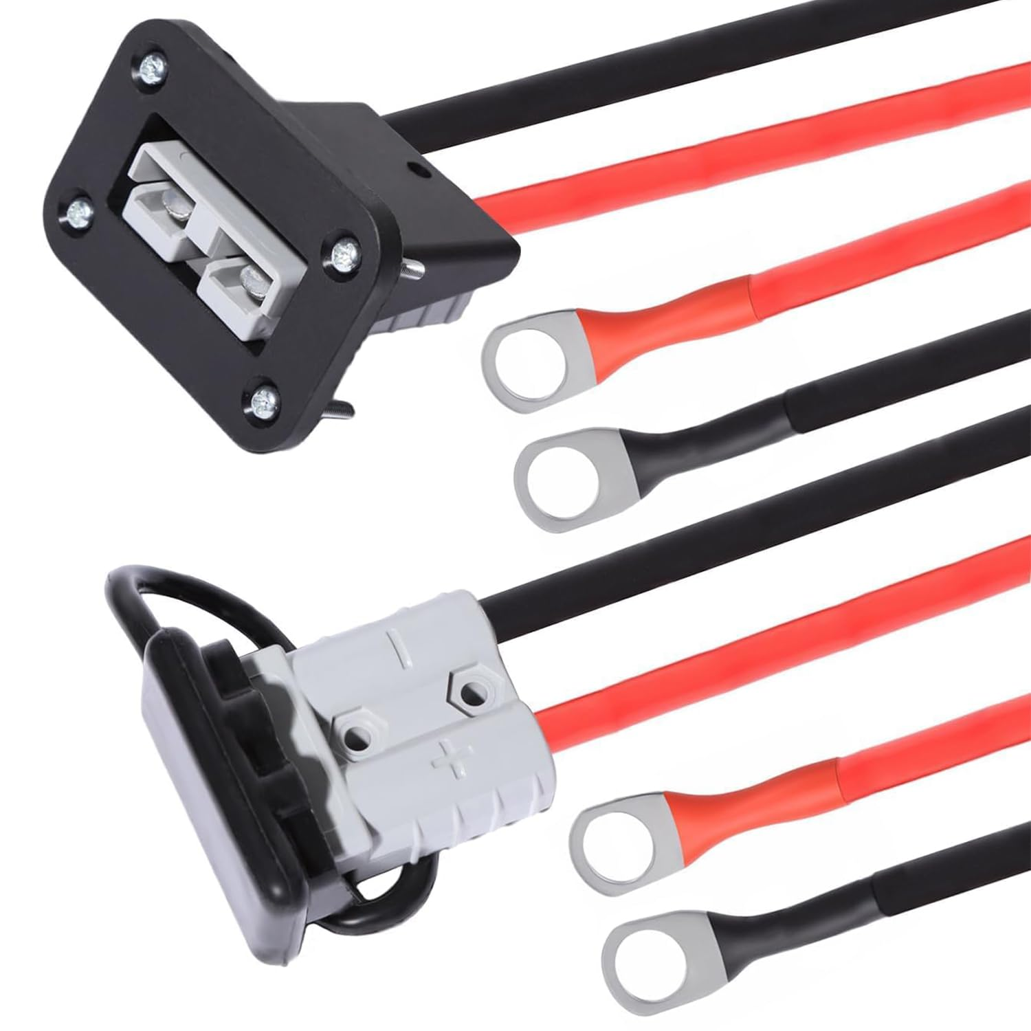 Aikoolwer Anderson Plug Connector Harness Connectors Kit Battery Cables Quick Disconnect Mounting Bracket for Winch Trailer Rv Truck Wiring image number 5