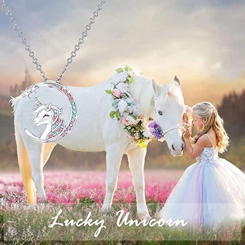 You Are Magical Necklace for Girls Crystal Moon Pendant Necklaces Jewelry Gifts for Girls Daughter Granddaughter Niece Birthday, Sterling Silver, 925Silver image number 2
