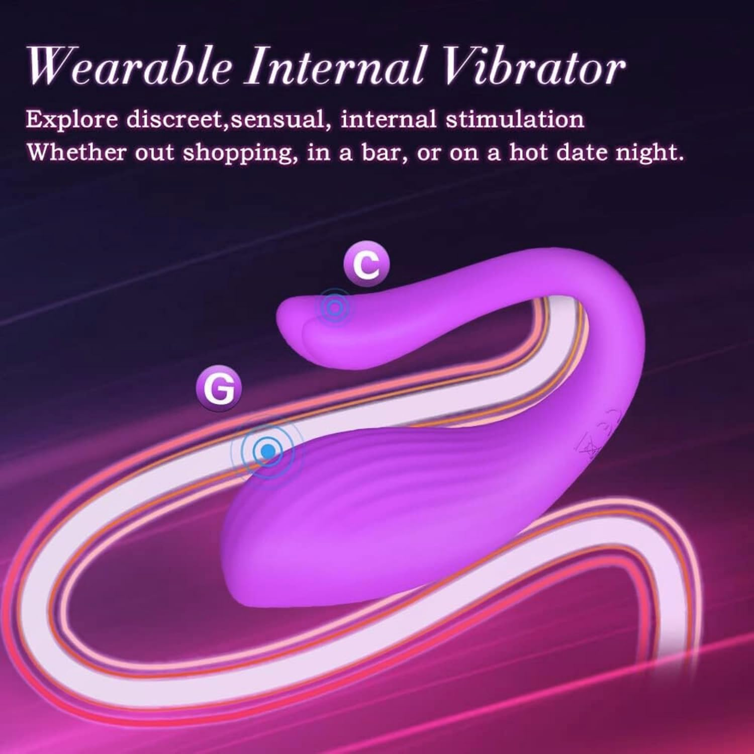 PLEASURE PULSE Wearable G Spot & Clitoral Vibrator &ndash; App & Remote Control Panty Vibrator for Women & Couples, 9+9 Vibration Modes, Magnetic Clip, Rechargeable Silicone Sex Toy for Clit, Vaginal, Anal & Nipple Play &ndash; Euphoria Plum image number 4