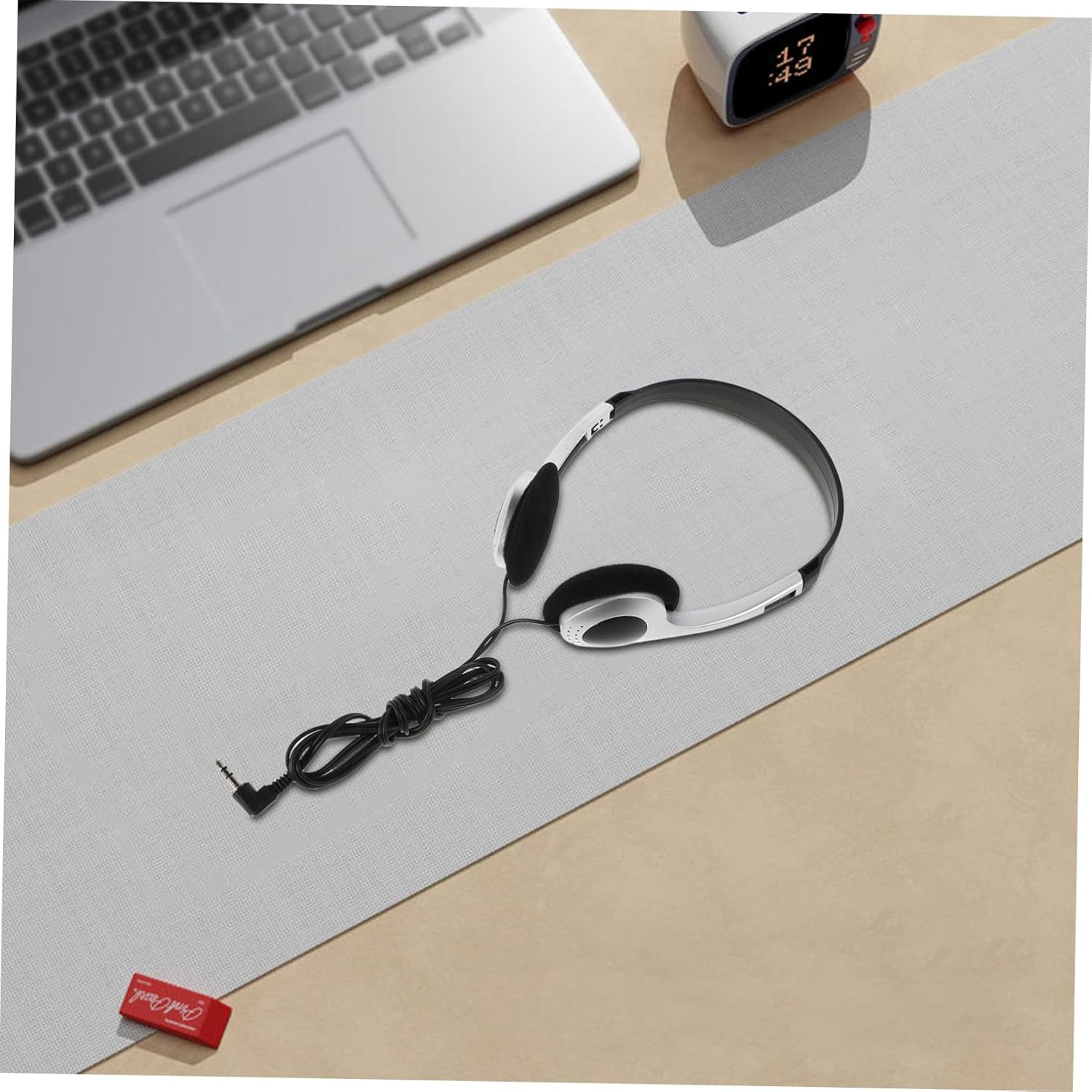 Sewroro Retro Wired Ear Headphones with USB C Adapter Comfortable Ergonomic Design for Women High Definition Sound for School Travel Library Use Compatible with Computers Phones Tablets image number 1