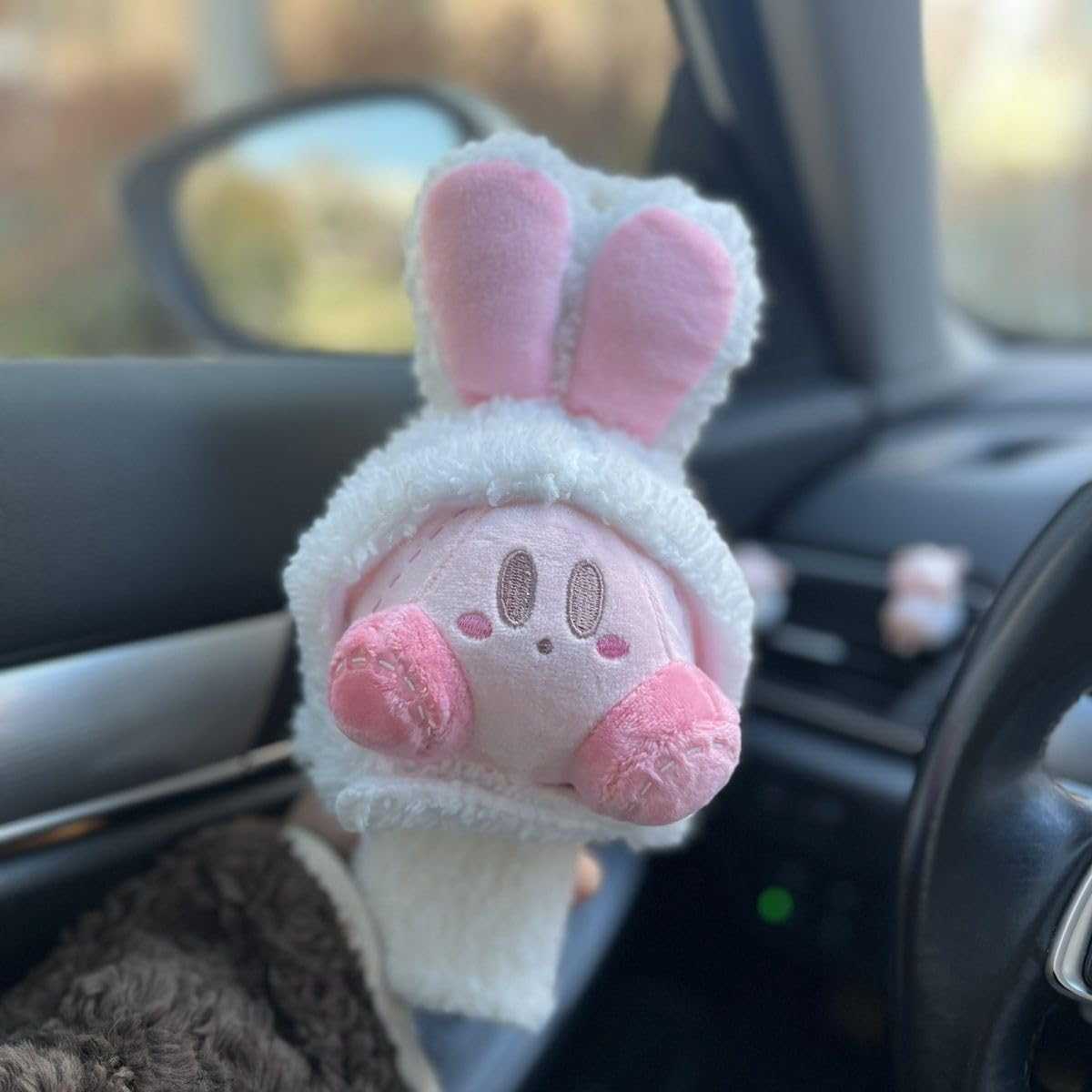 Car Seat Belt Cover Kirby Stocking Stuffers Cute Creative Toy Safety Seatbelt Shoulder Pad Auto Accessory Neck Cushion Protector Seatbelt Shoulder Protector Nice Gift (2-Pack White Kirby) image number 3