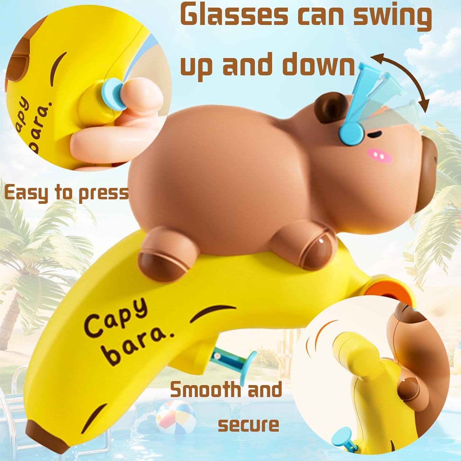 Capybara Water Fight Toy, Water Spray Gun, Summer Perfect Toy for Sports, Pools, Beaches and Outdoor Water Fights, Pack of 4 image number 3