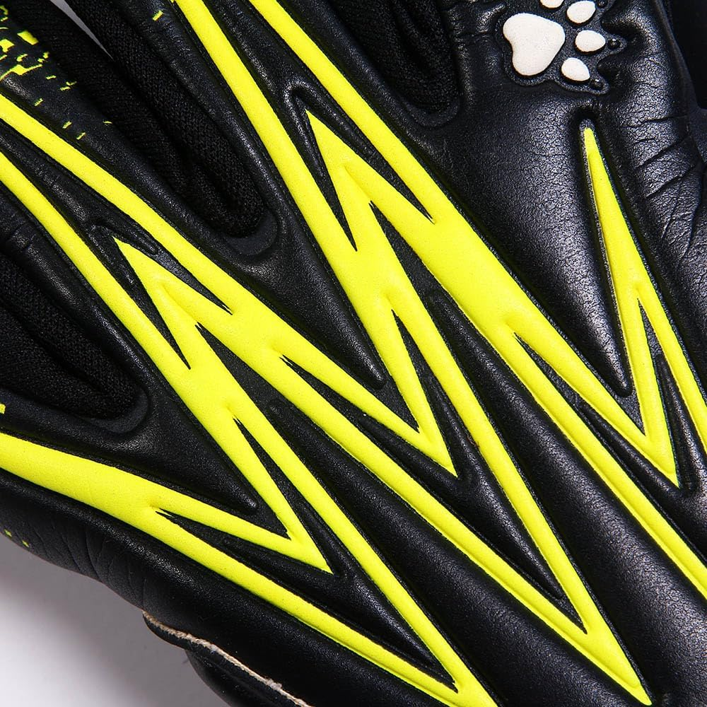 Kelme Vortex Training Goalkeeper Gloves, Black/Neon Yellow, Size 11 image number 2