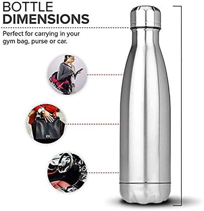 Gteller Double Wall 18/8 Stainless Steel Vacuum Cola Shape Bottle, Narrow Mouth Thermo Flask Keeping Warm and Cold 350Ml 500Ml 750Ml 1000Ml (1L) image number 2