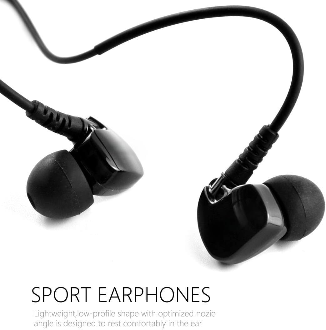 Granvela GV1 Water-Proof Sports Earphones with Mic, Memory Wire Earhook and Clip - Black image number 5