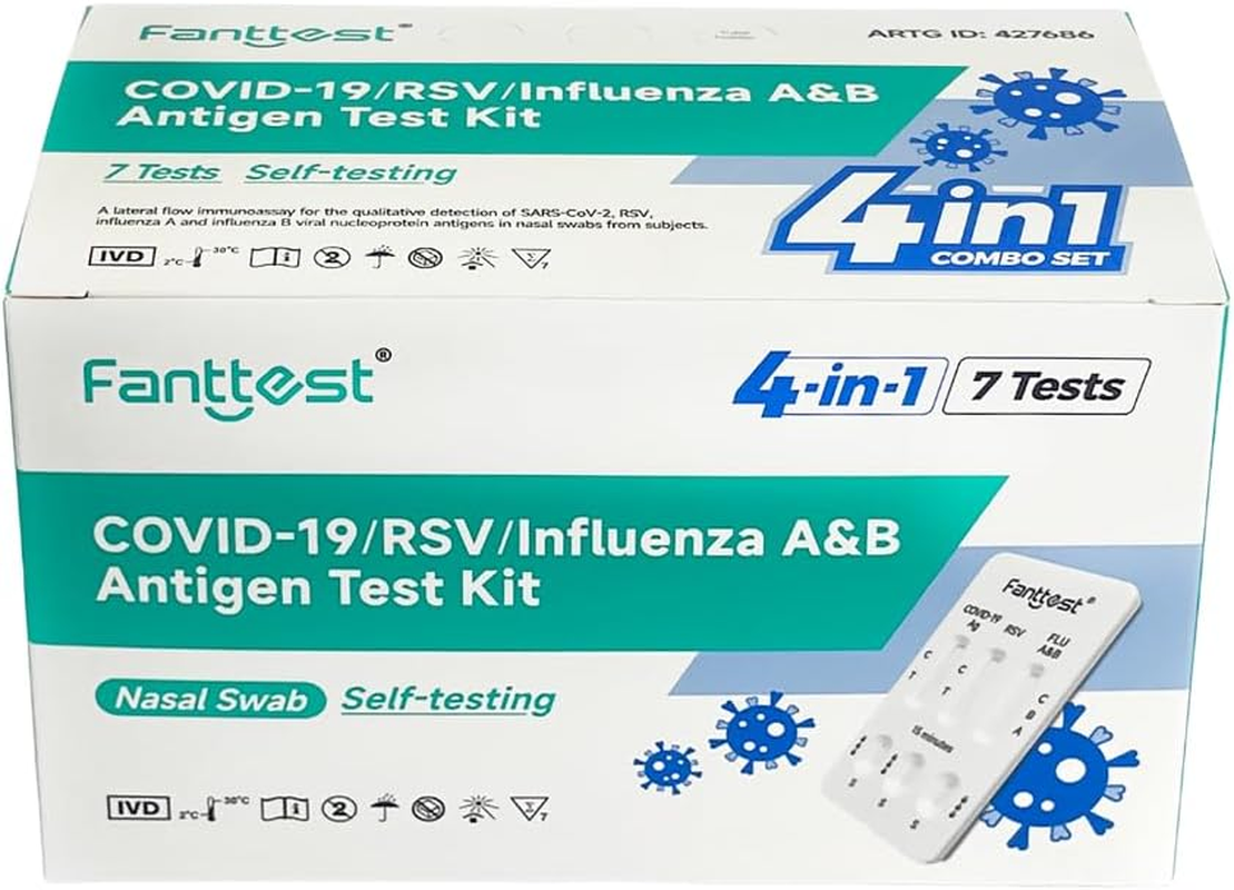 Fanttest 4 in 1 COVID-19 /Rsv/Influenza A&B Antigen Test Kit for Self-Testing (7 Pack) image number 2