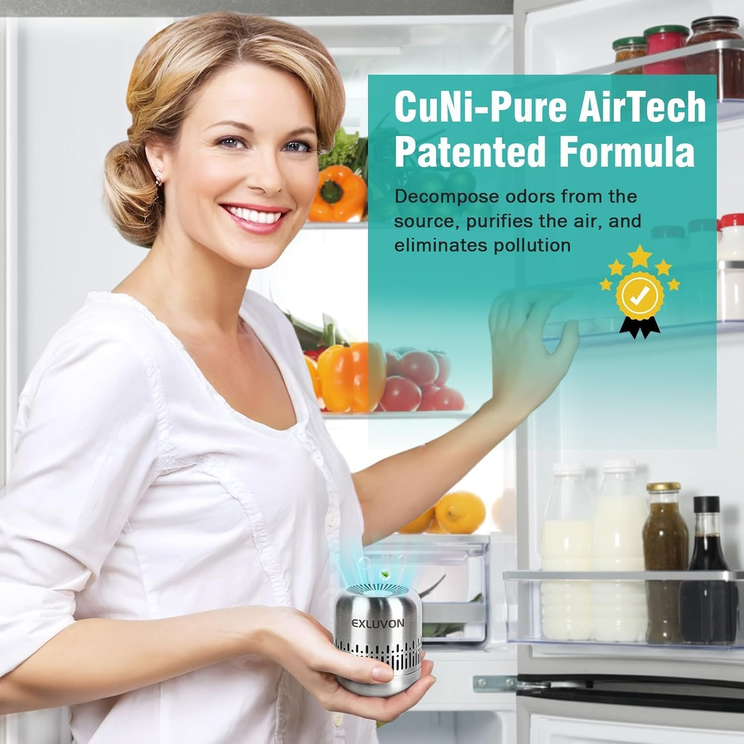 Refrigerator Deodorizer,Lasts for 10 Years, Kitchen Gadgets Odor Eliminator for Fridge, Wardrobe, Shoe Cabinet,Room,Rv and New Home,More Effective than Baking Soda Charcoal Air Purifier - Silver White image number 5