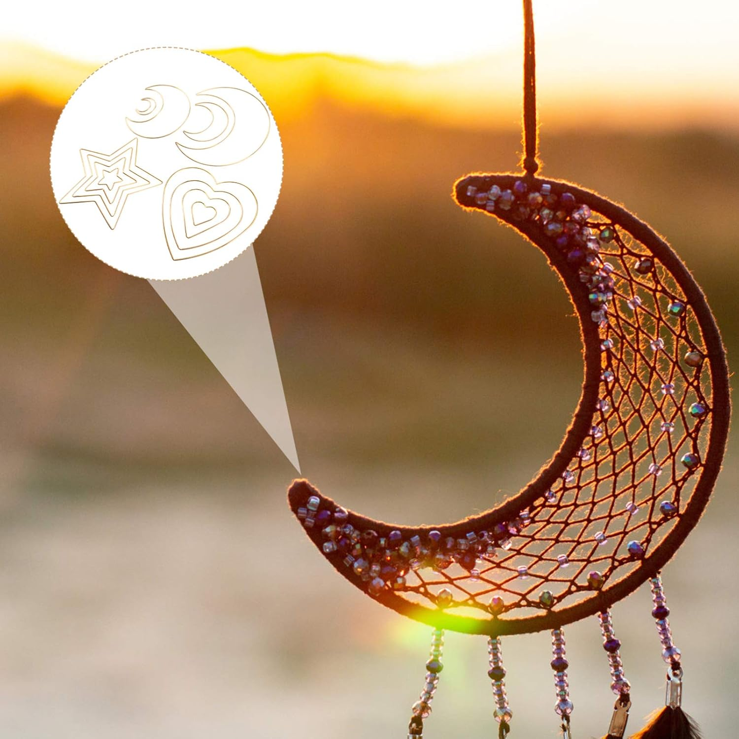 NOLITOY 12Pcs Dream Catcher Rings Metal Macrame Hoops for DIY Wedding Wreath Wall Decor Shape image number 2