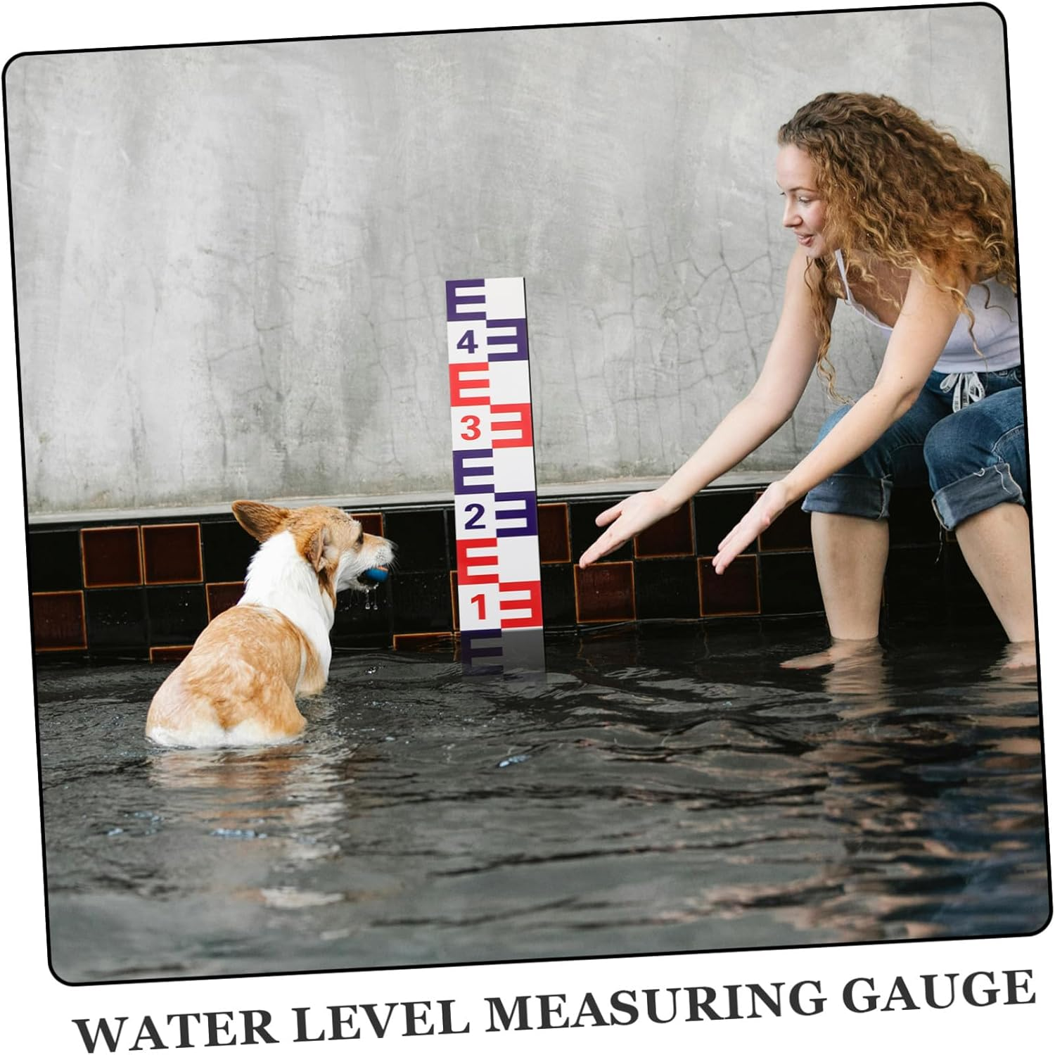 Reflective Water Level Gauge Sticker Aluminum Self-Adhesive Pool Ruler for Accurate Water Height Measurement with Clear Scale and Easy Application and Corrosion-Resistant Red Blue image number 5
