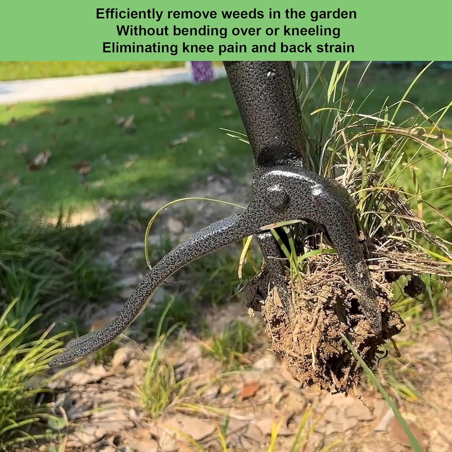 Shgarden Weed Puller Tool Stand up Weed Puller Tool with Long Handle and 4-Claw Steel Head 3-Sectioal Pole Weed Remover Tool Garden Hand Weeding Tool for Garden Patio without Bending SH0085 image number 5