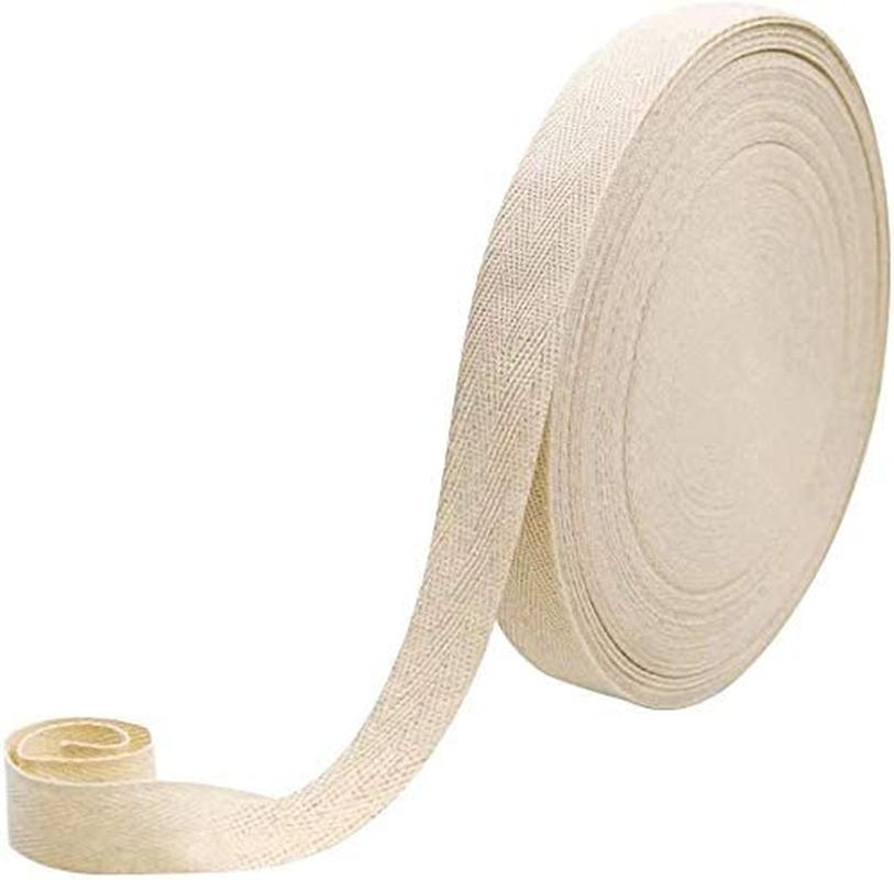 Cotton Tape, 54 Yard 0.4 Inch Wide Herringbone Sewing Bunting Tape, Webbing Strap Ribbon Border Trim Edging Belt for DIY Crafts Gift Wrapping Home Decoration Sewing (Beige) image number 6