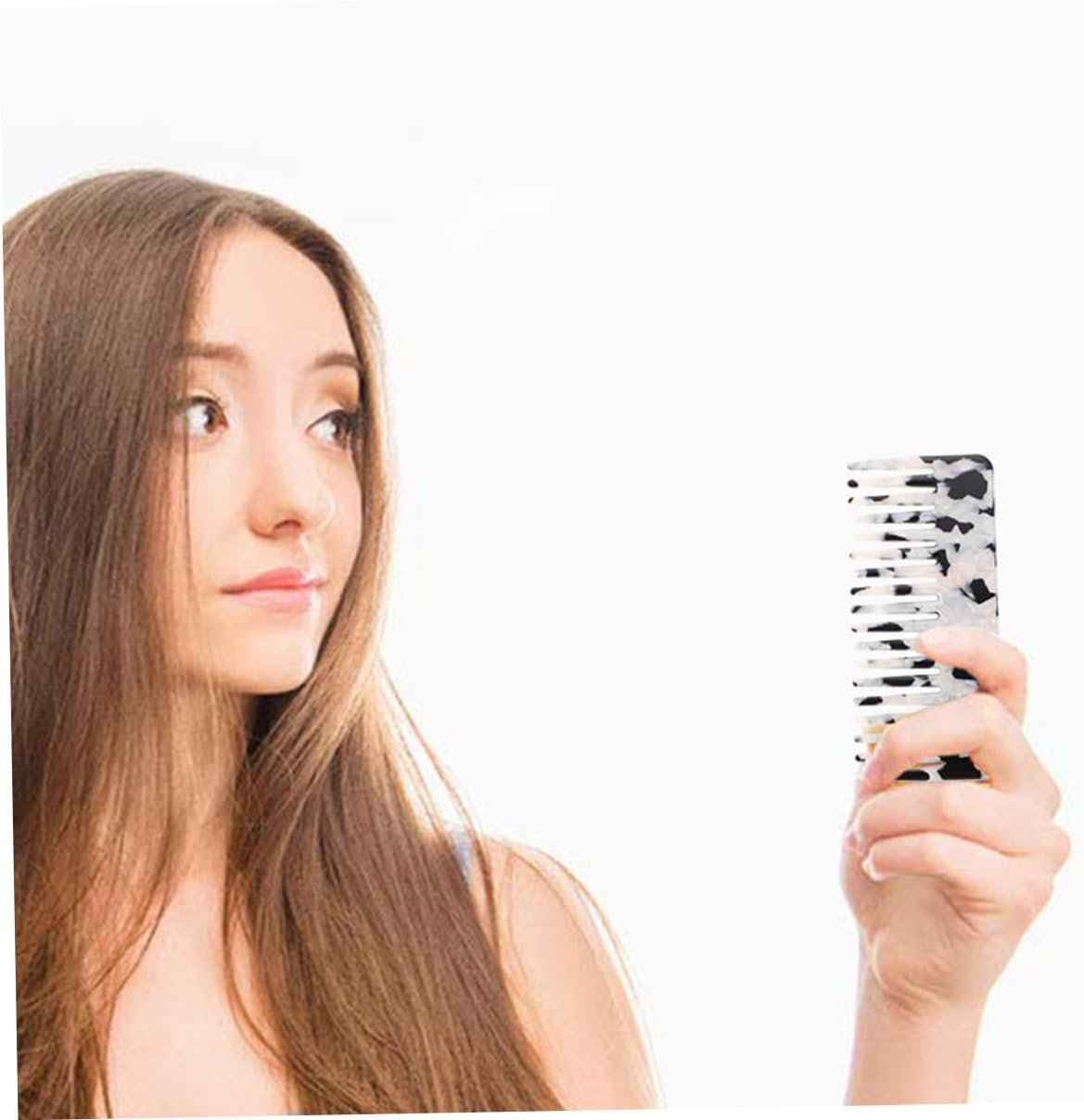 CANIGHT 2Pcs Fashionable Anti-Static Hair Combs Detangling Combs for All Hair Types Lightweight Acetate Design for Travel and Home Use image number 6