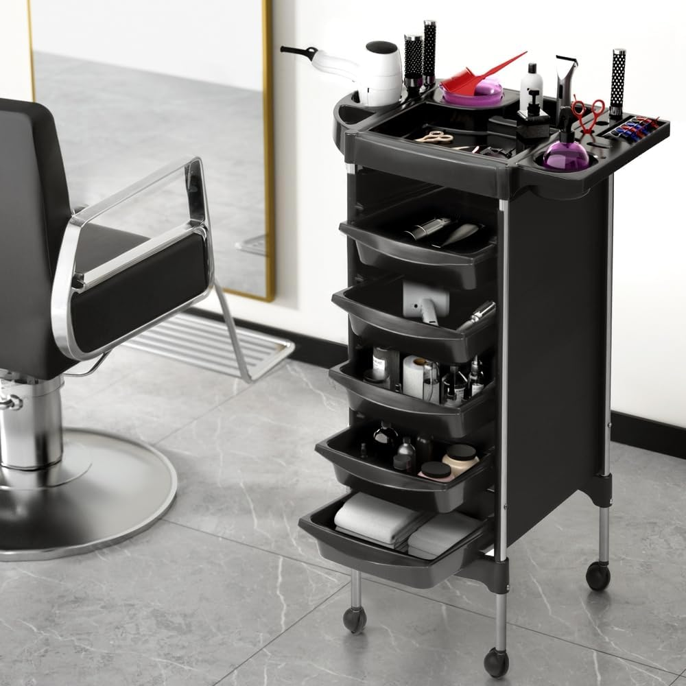 Embellir Salon Trolley Cart Spa Beauty Rolling Tray Hairdressing Storage 6 Tiers image number 4