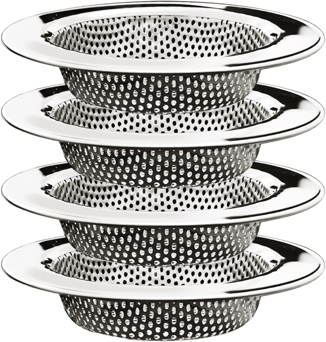 4-Piece Kitchen Sink Strainers - 4.5 Inch Stainless Steel Sink Drain Filter with Food Scraps Catcher image number 6