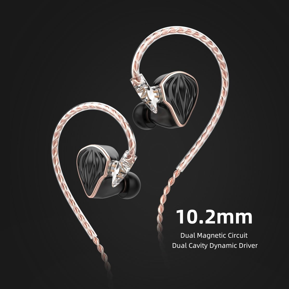 Hidizs MS3 In-Ear Monitors, 1DD+2BA 3 Units Hifi In-Ear Headphones, 10.2 Mm Dynamic Unit, Tri-Colour Spatial Audio, Hybrid Balanced Armature Headphones, 4.4 Mm image number 2