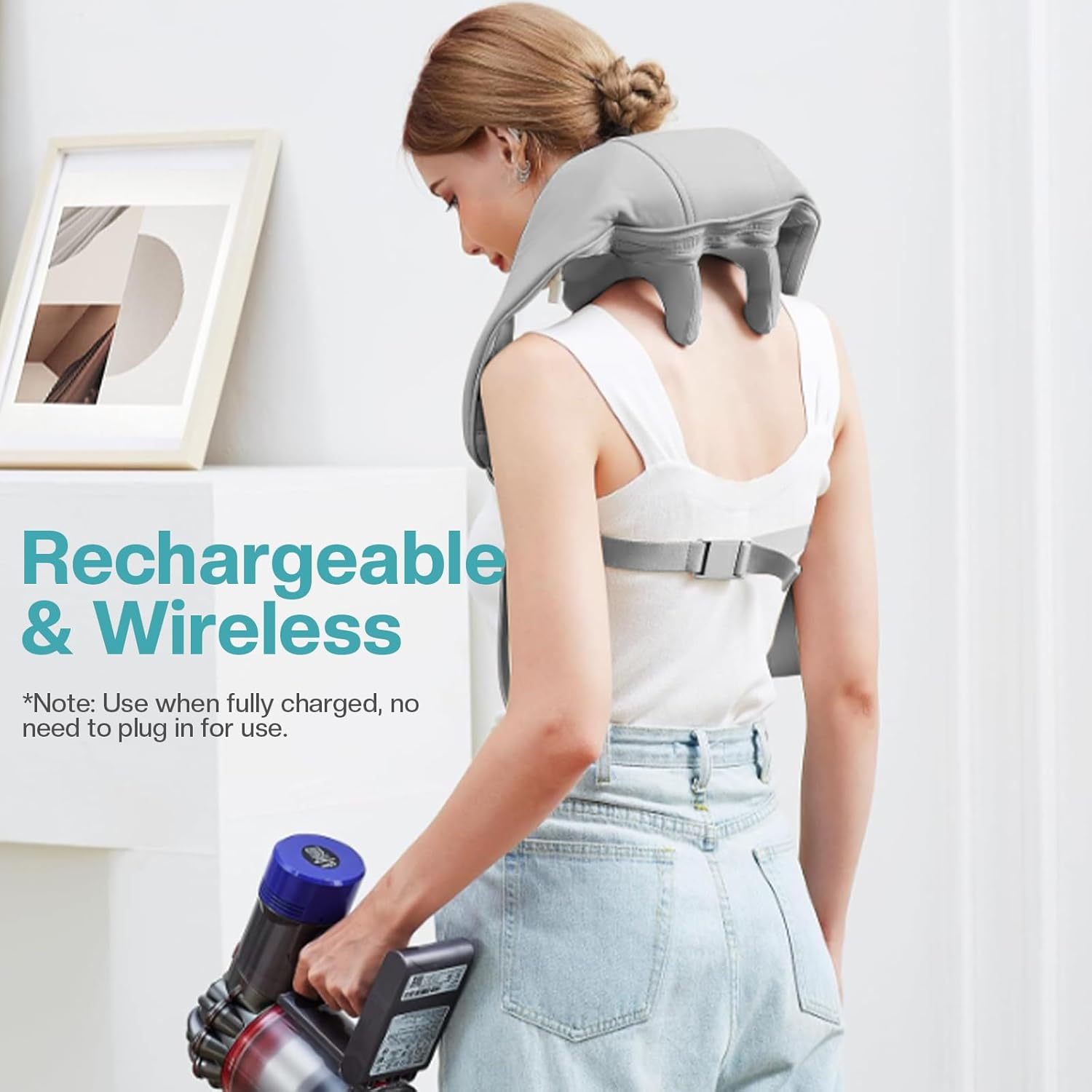 Airelax Neck Massager with Heat Cordless Shiatsu Back and Neck Massager Electric Kneading Back Massager Deep Tissue Shoulder Massager, Massage Pillow for Shoulder, Leg, Body Muscle image number 6