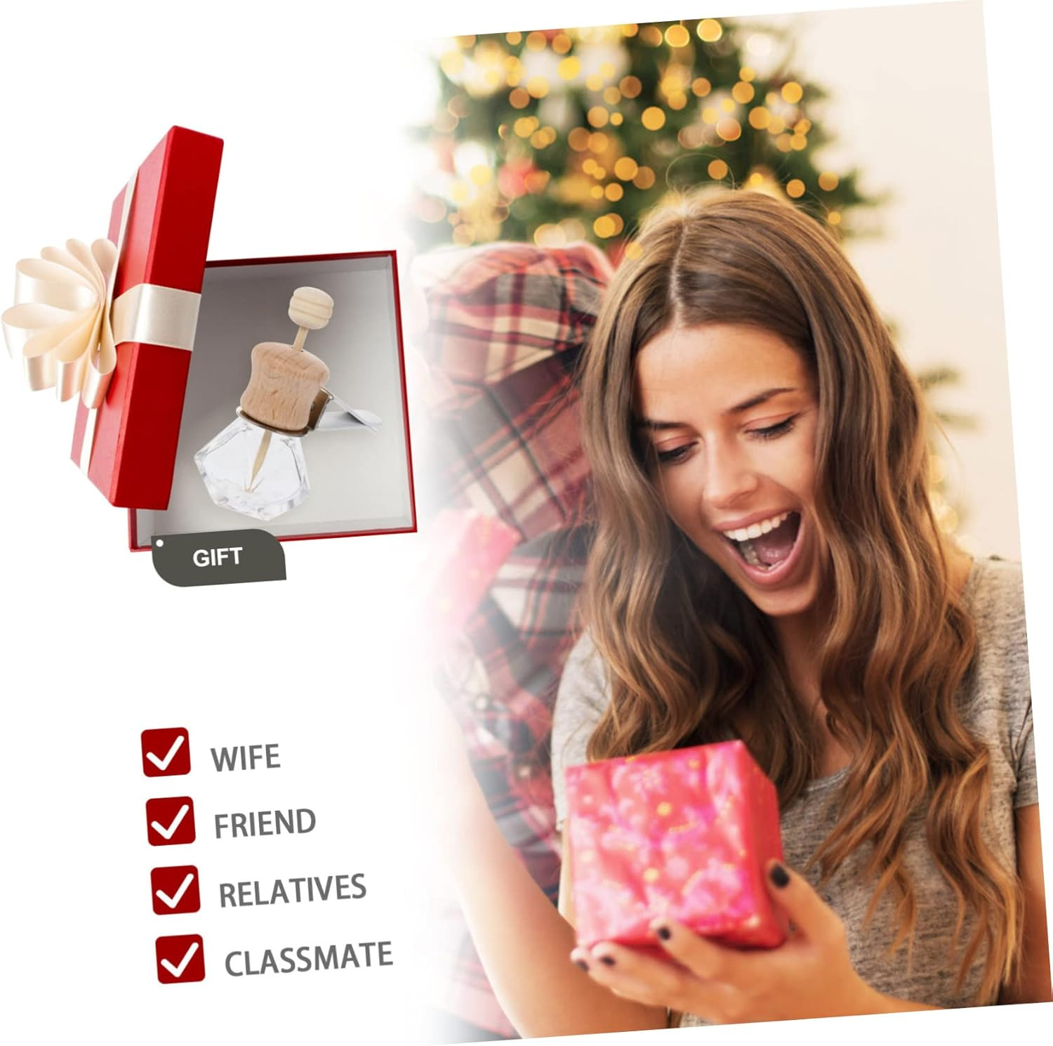 GARVALON 3Pcs Air Vent Essential Oil Bottle Car Perfume Diffuser Wooden Lid Fragrance Oil Glass Diffuser Bottles for Car Home image number 6