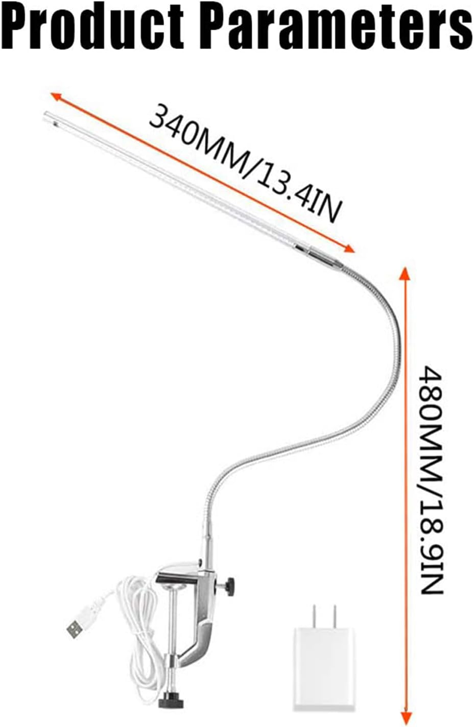 Nail Desk Lamp with Clamp, New Upgrade 8-10W Dimmable LED 360&deg; Flexible Gooseneck Nail Tech Table Desk Light for Manicure Reading Eyebrow Tattoo image number 1
