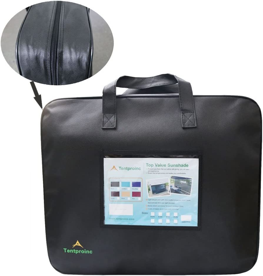 Tentproinc RV Awning Sun Shade 8'X15'3'' Black Mesh Screen Sunshade UV Blocker Complete Kits