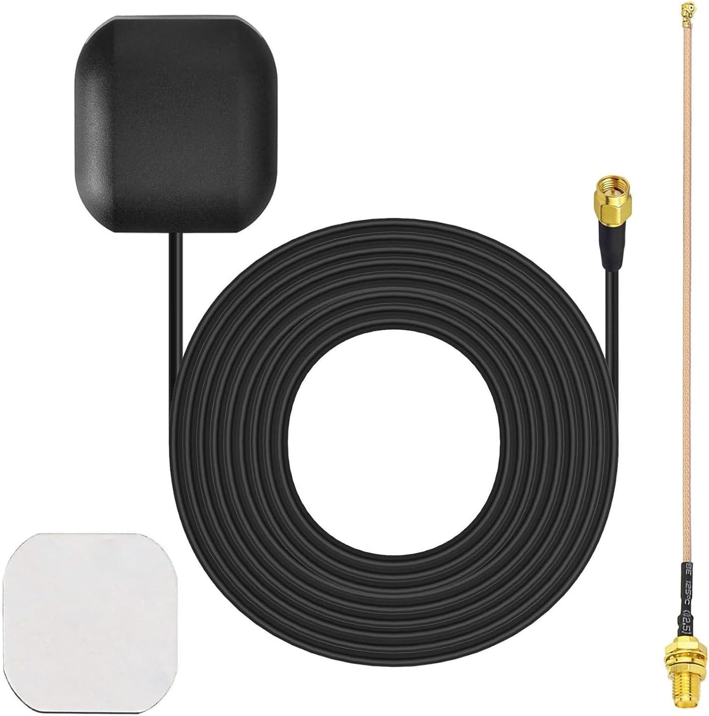 Bingfu GPS Aerial Vehicle Waterproof Active GPS Antenna with SMA Male Connector for Car Stereo Head Unit GPS Navigation System Module Truck Marine Boat GPS Tracker Locator Real Time Tracking Device