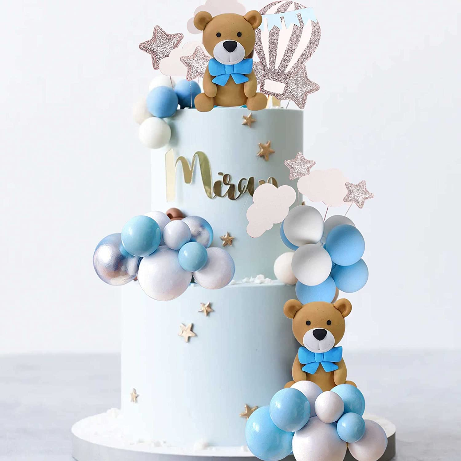 Jevenis Teddy Bear Cake Decoration for Baby Shower and Birthday Party Supplies image number 2