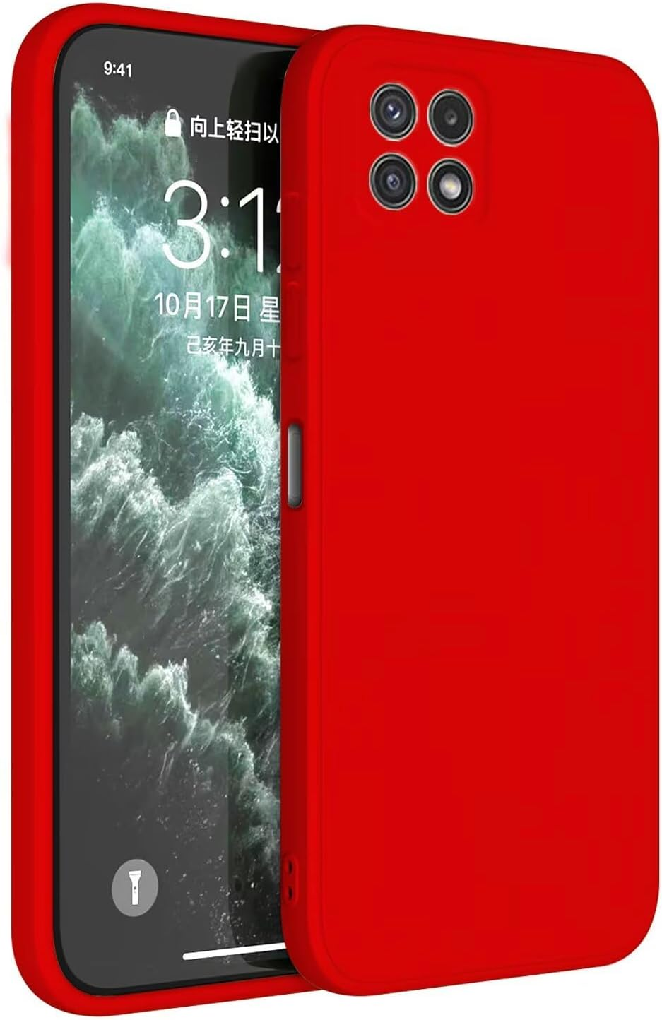 HAFFAN TPU Silicone Case Compatible with Samsung Galaxy A22 4G / M22 4G / M32 4G (6.4 Inches), Mobile Phone Case Protective Cover - Black