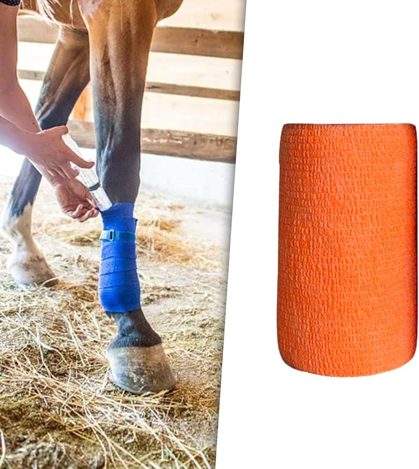 Veterinary Wrap, 4 Inch X, Self Wrap, Non-Woven Wrap for Horses, Dogs, Cats, Elbows, - Blue image number 3