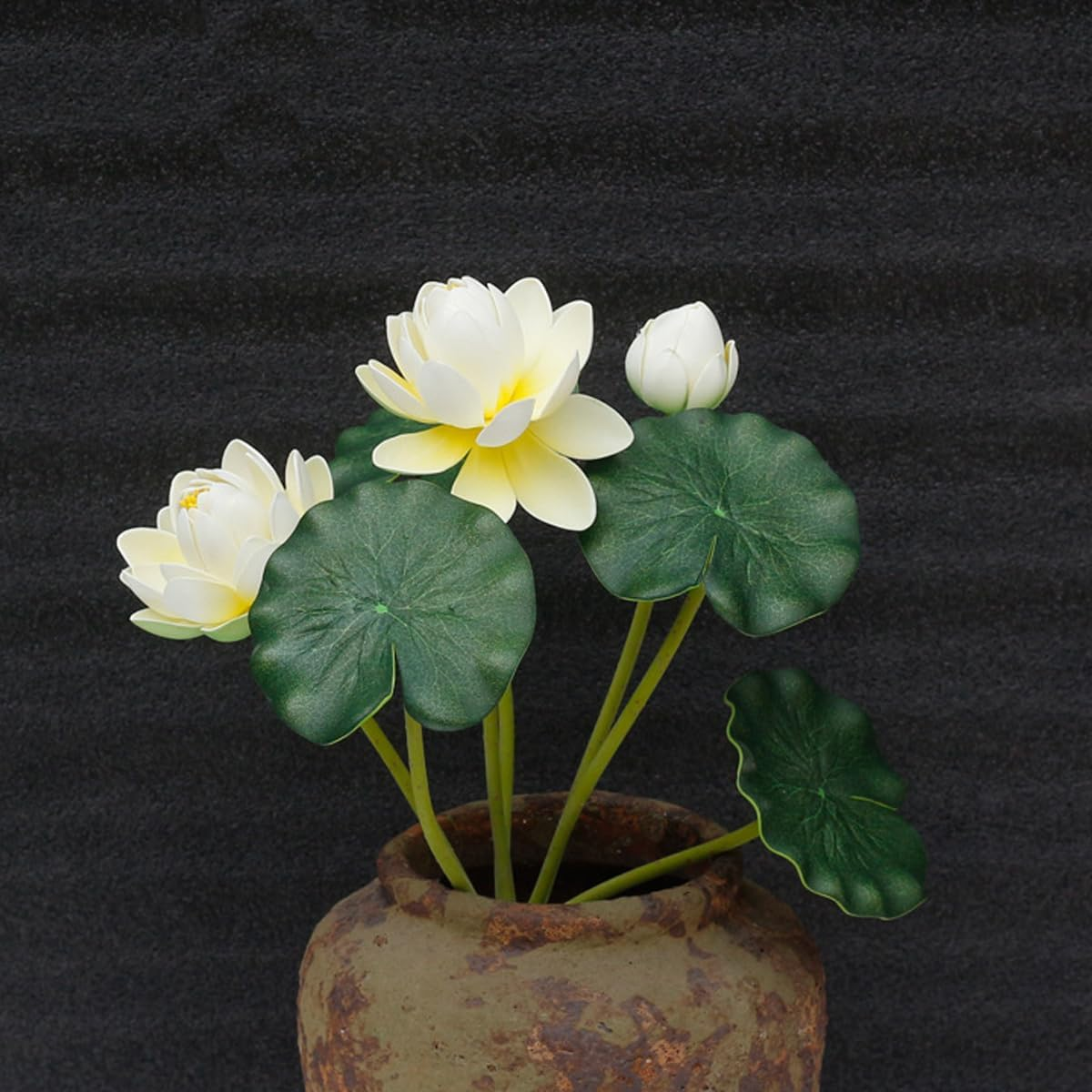 AIMALL Artificial Lotus EVA Material Lifelike Water Lily for Home Decoration, 12.6 Inch Pink or White Available image number 3