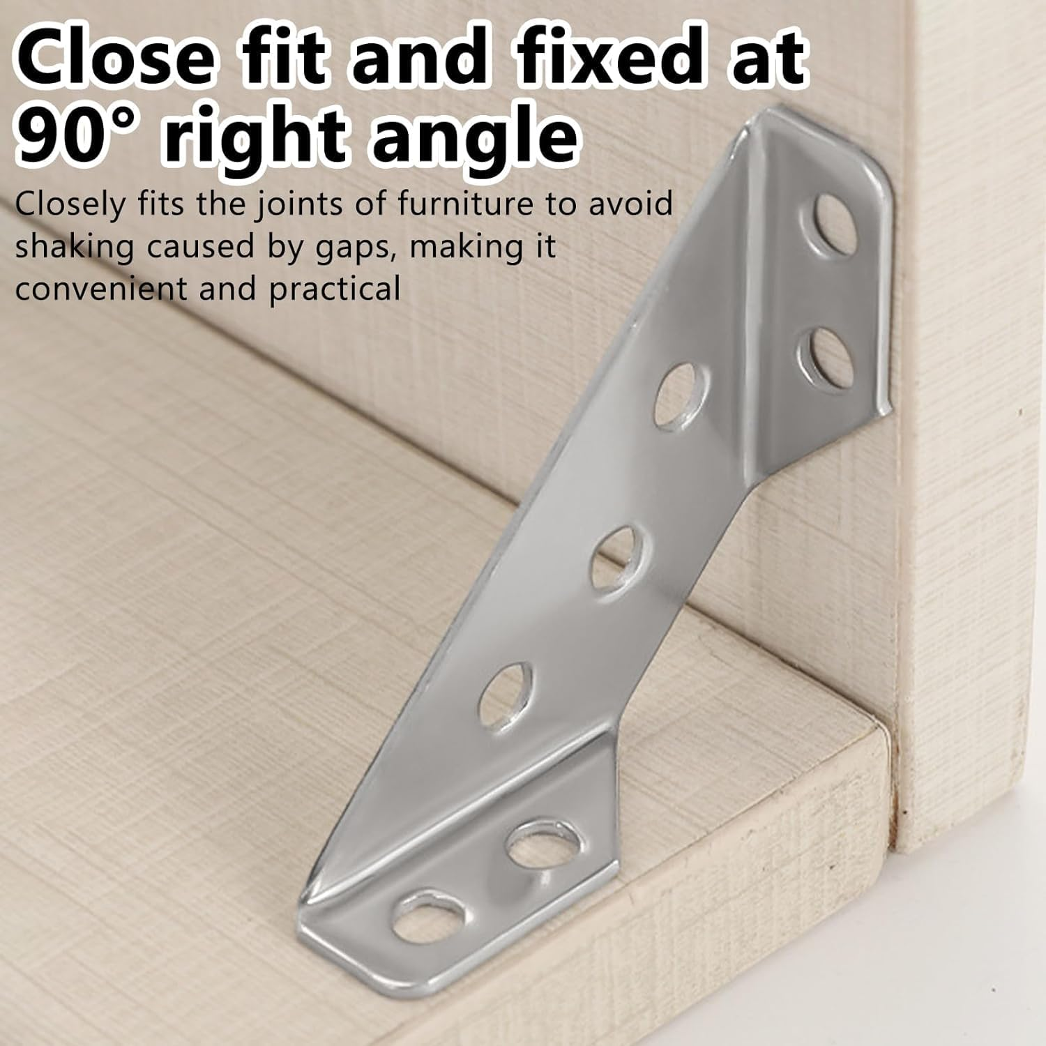 Stainless Steel Angle Corner Brackets, 20Pcs Angle Corner Bracket Triangle Corner Brace Stainless Steel Corner Connector Furniture Corner Connector, Stainless Steel Furniture Corner Connector image number 4