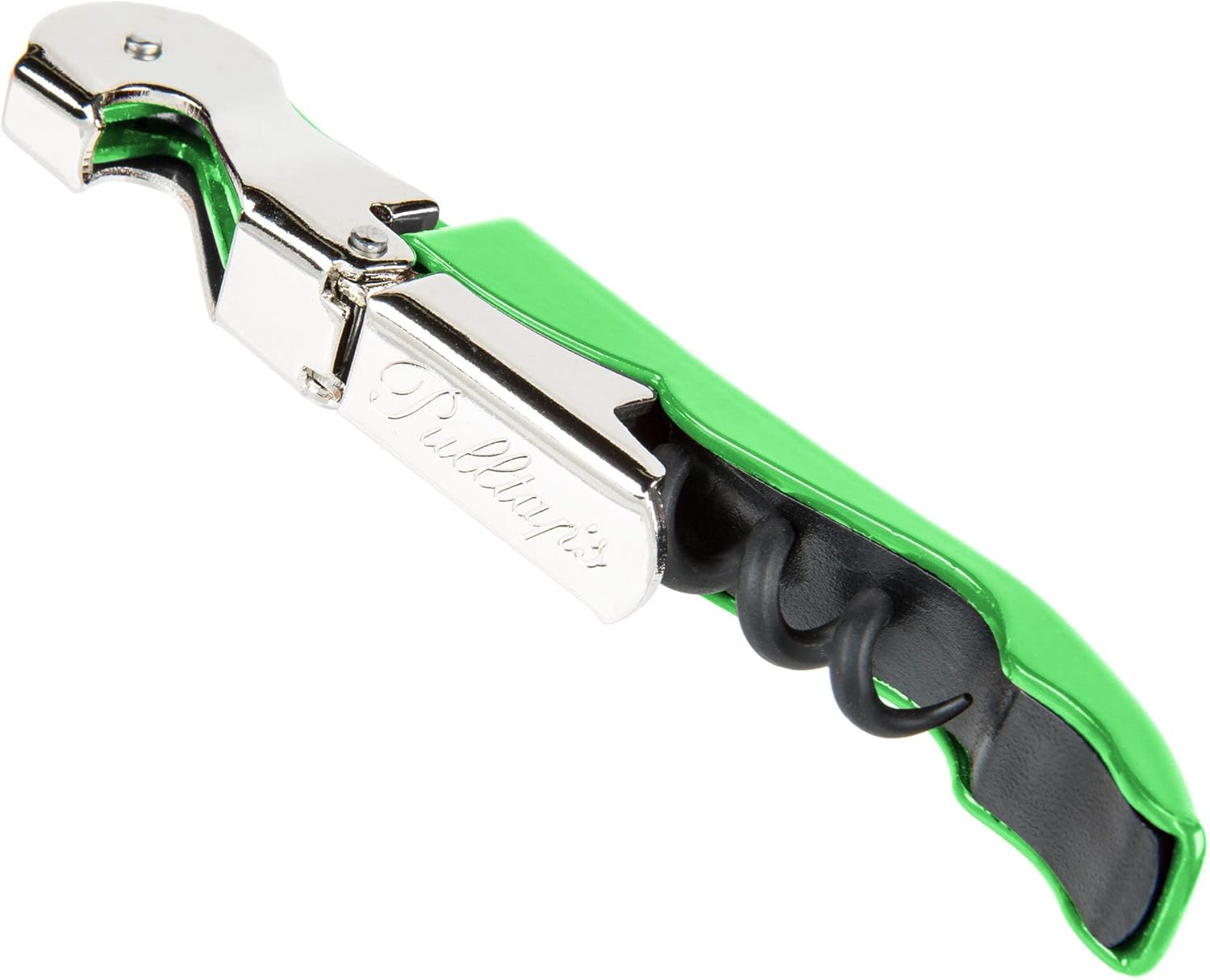 Pulltap'S Double-Hinged Waiters Corkscrew, Wine Opener and Foil Cutter, Beer Bottle Opener, Lime Green image number 4