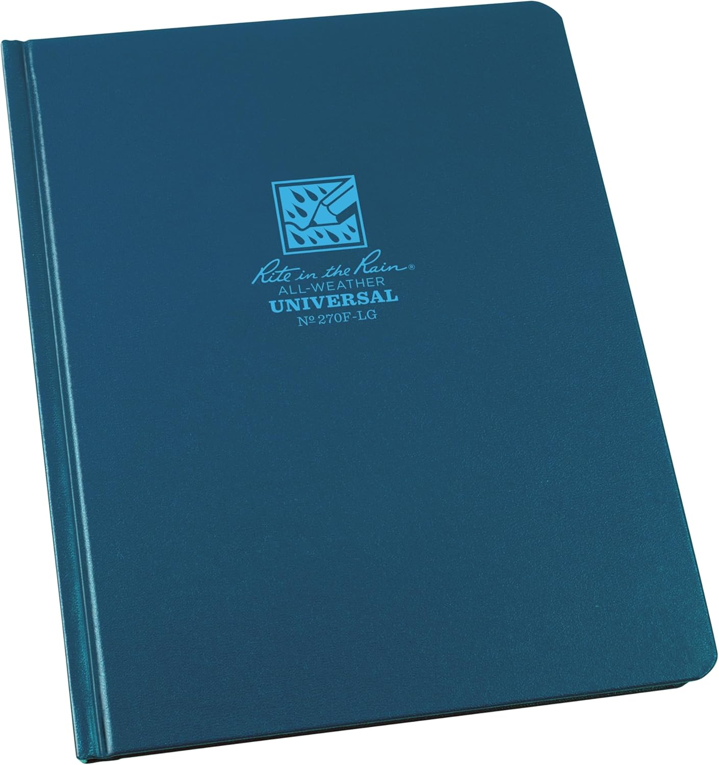 Rite in the Rain Weatherproof Hard Cover Notebook, 6.75" X 8.75", Black Cover, Universal Pattern (No. 770F-LG)