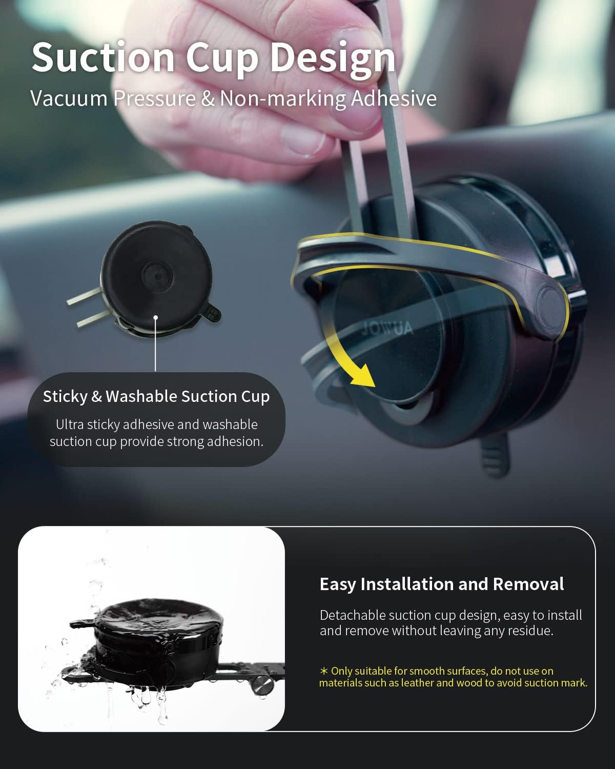 Jowua 6D Invisible Foldaway Car Mount Compatible with Magsafe Compatible with Tesla Model 3/ Y, Model S/X Plaid with Wireless Charging (None-Charging) image number 1