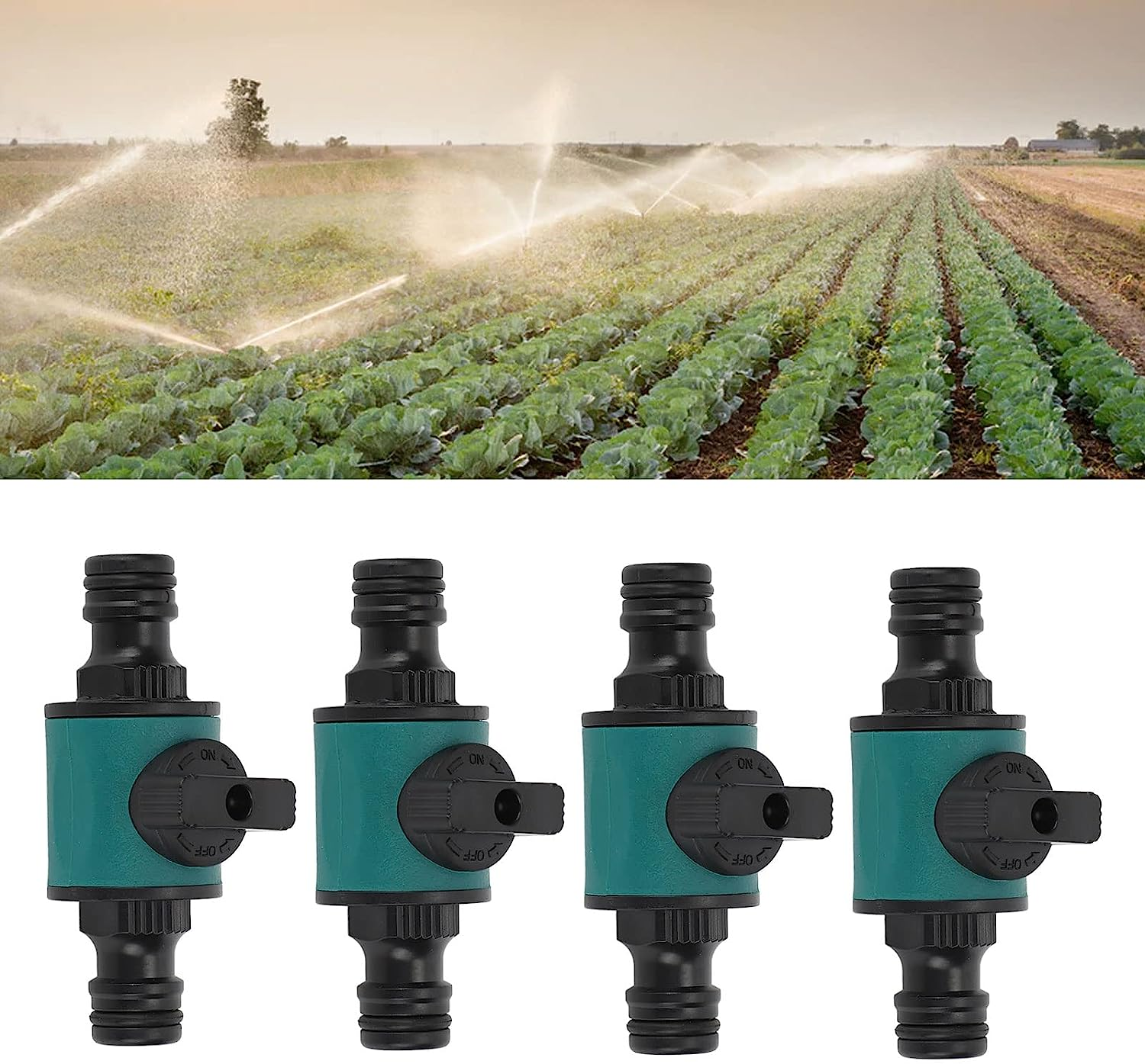 Dual Head Garden Hose Adapter, ABS Plastic Quick Connector for Water Stop Joint, Removable Valve Fittings, Suitable for Garden Beds, Farms, Lawns, Greenhouse Gardening image number 1