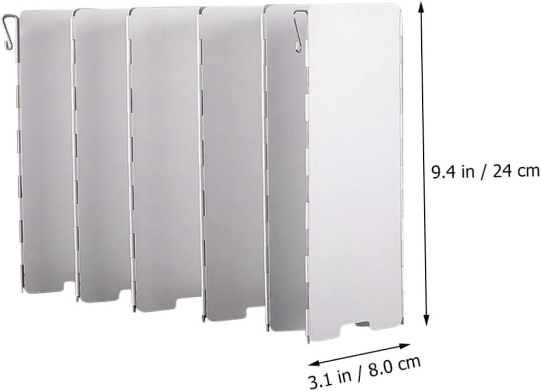 BESPORTBLE Foldable Aluminum Camping Stove Wind Shield 12 Plates with Drawstring Bag High Heat Resistant Windscreen for Outdoor Cooking Picnic BBQ and Hiking image number 4