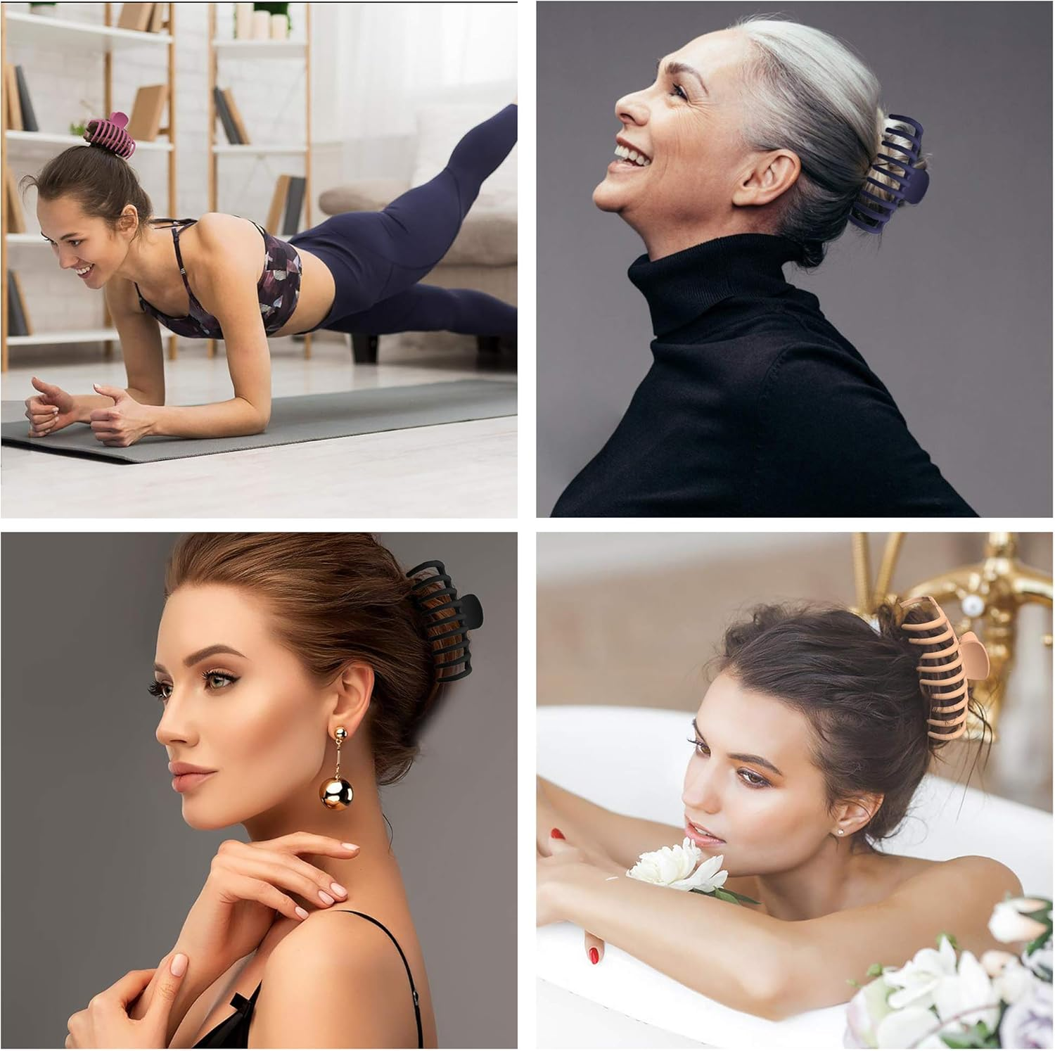 OWIIZI Hair Clip, 4.3 Inches Matte Large Hair Claw Clips Non-Slip Ponytail Jaw Barrette Strong Hold Banana Jumbo Claw Clips for Women Long Thick Hair image number 5